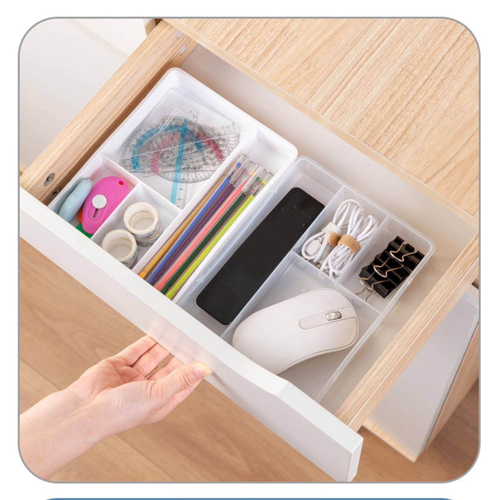 Desk Drawer Organizer Tray, Individual Storage Organizer Divider Storage Box …