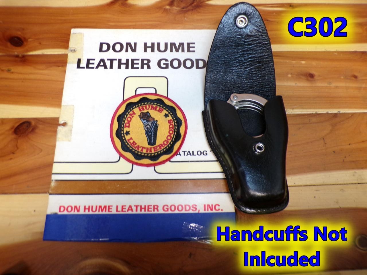 C302 CS PB HUME Leather Police Teardrop Handcuff Slide Over or Snap On Belt Case