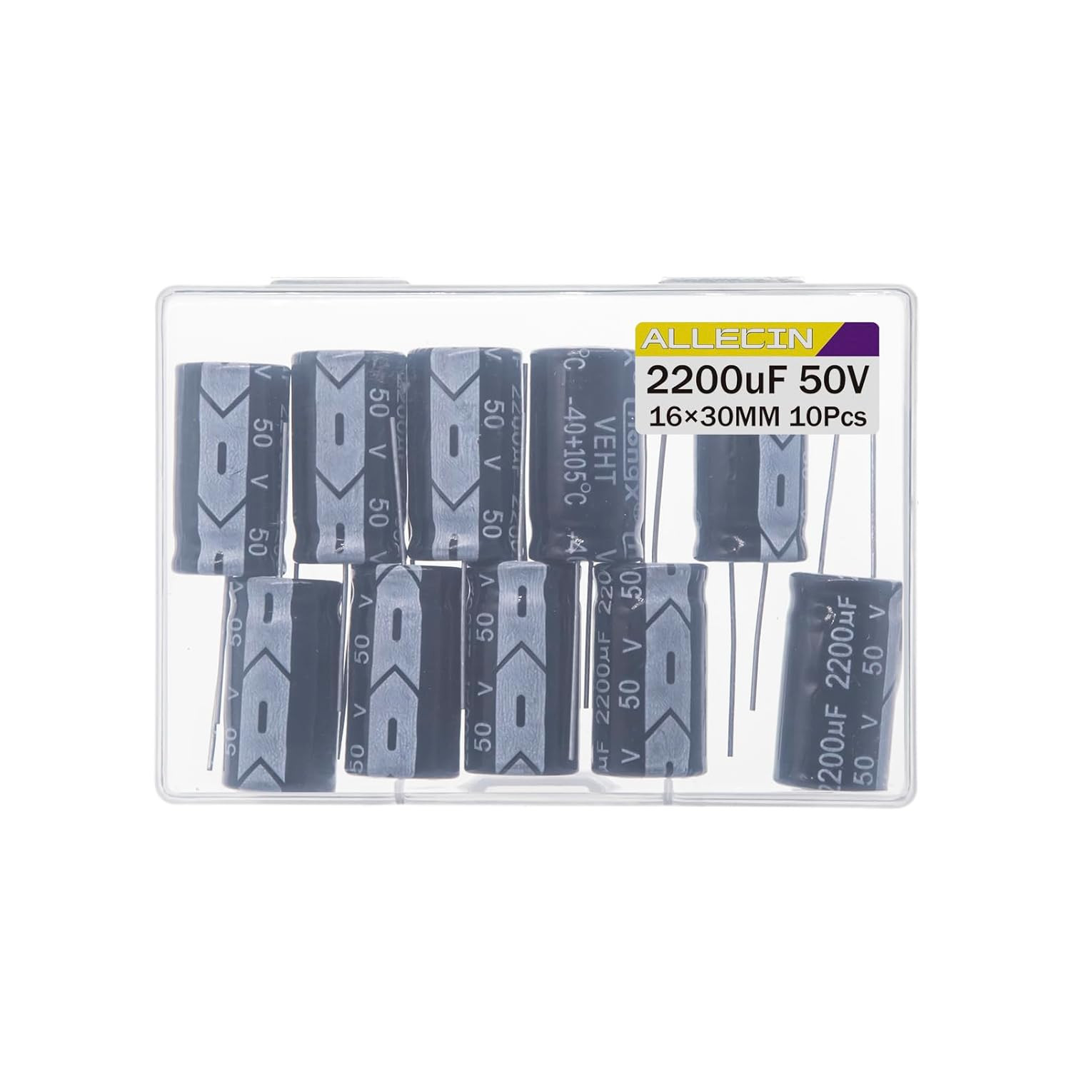 2200Uf 50V 16X30Mm Electrolytic Capacitor 2200 UF MFD 50 Volt 0.63X1.18In Alumin