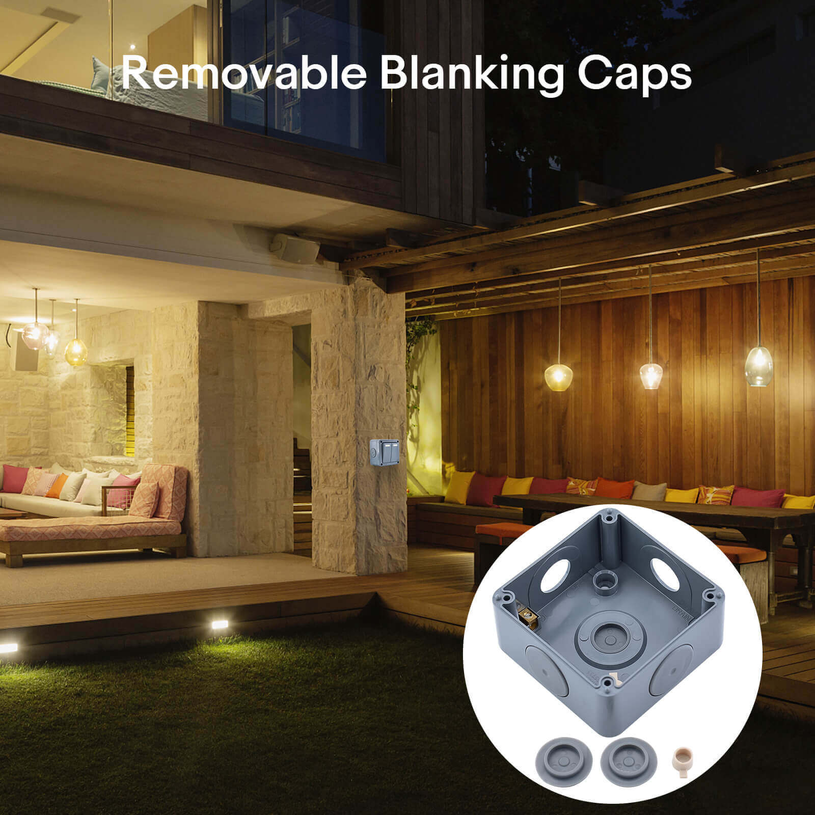 Outside Light Switch 2 Gang 2 Way Outdoor Weatherproof Waterproof Switch IP66