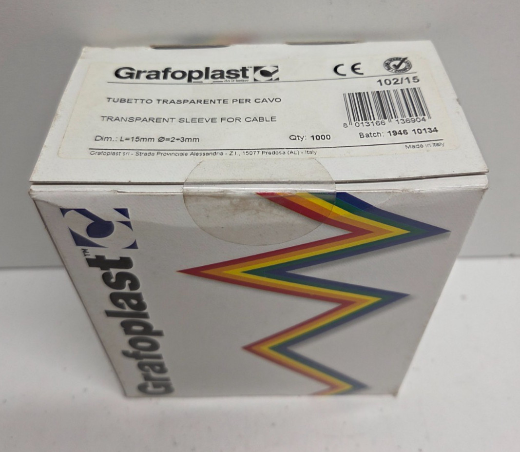 LOT OF 1000 NEW SEALED IN BOX! GRAFOPLAST 15MM TRANSPARENT SLEEVES 102/15