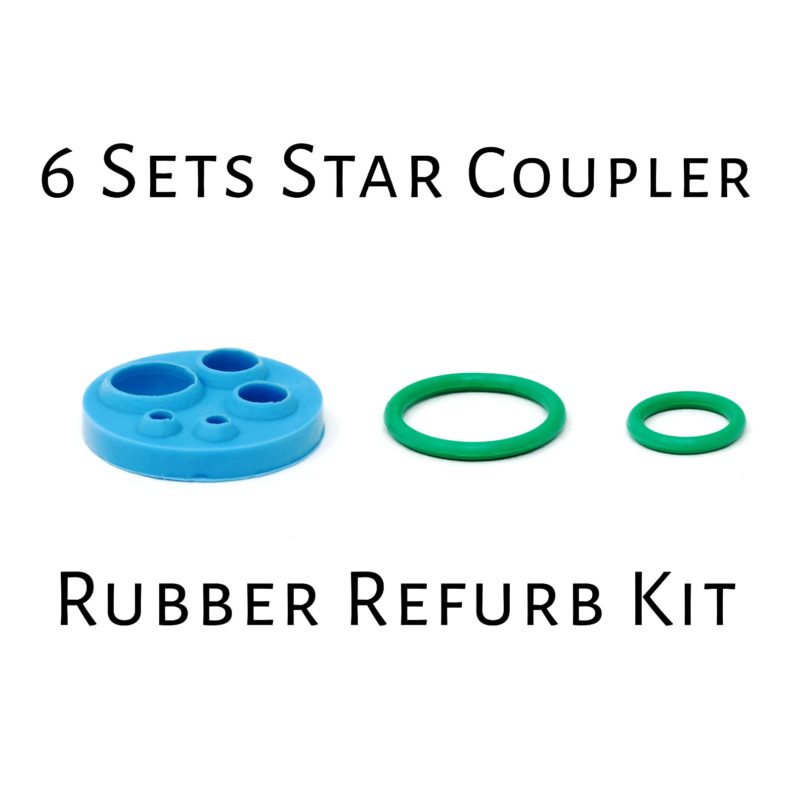 Star Coupler Rubber Refurbishment O-ring Kit for 4, 5 Hole & 6 Pin Star Couplers