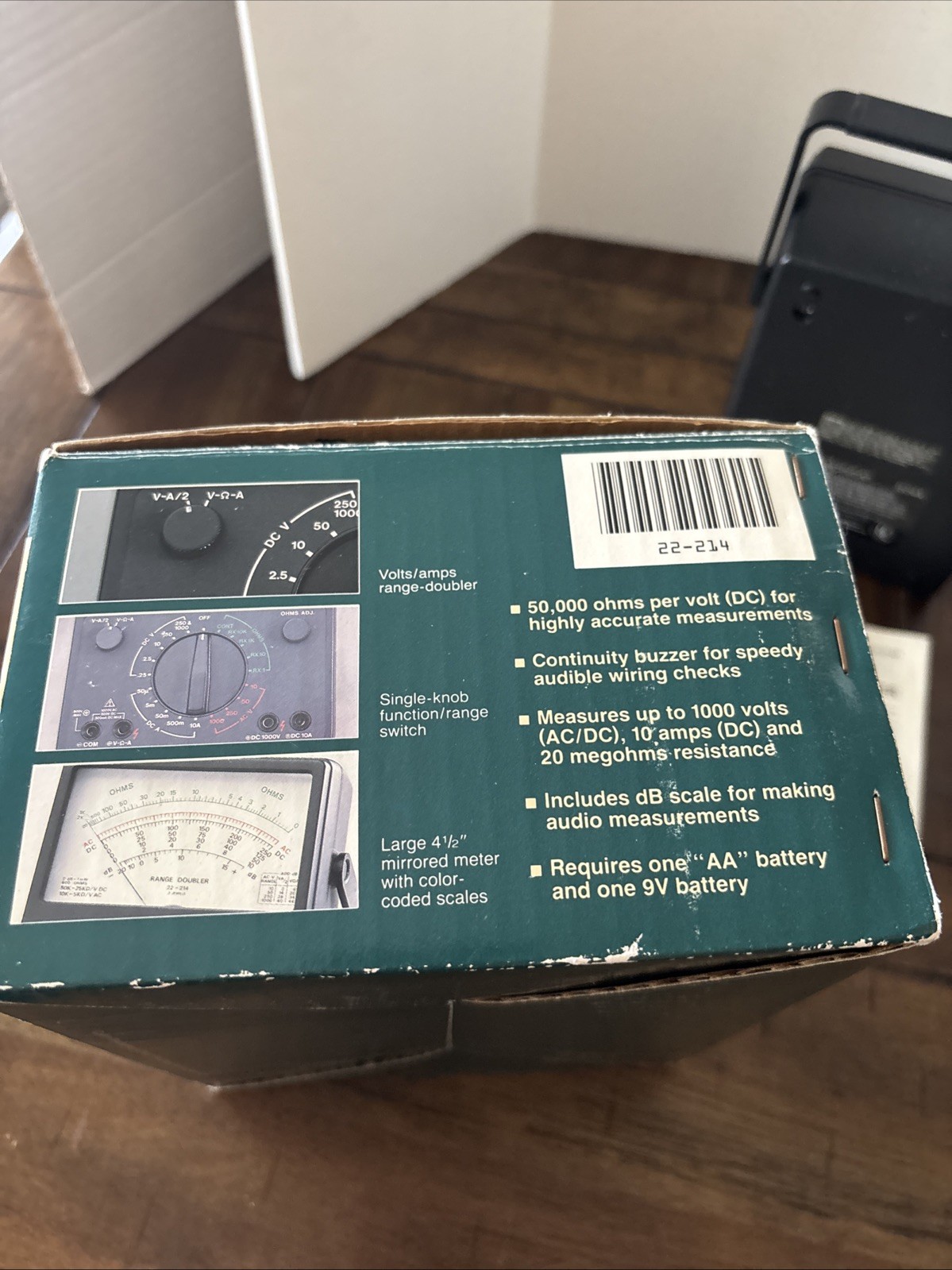1990 Multitester Micronta 43-Range Volts/Amps Range Doubler No. 22-214 w/Box