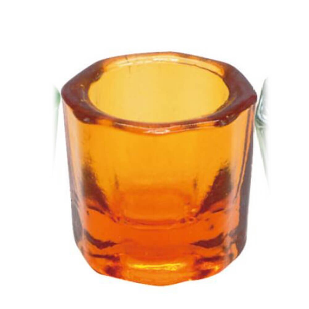 10pcs Orange Glass Dappen Dish-Aceton Acrylic Liquid Powder Container Nail Art