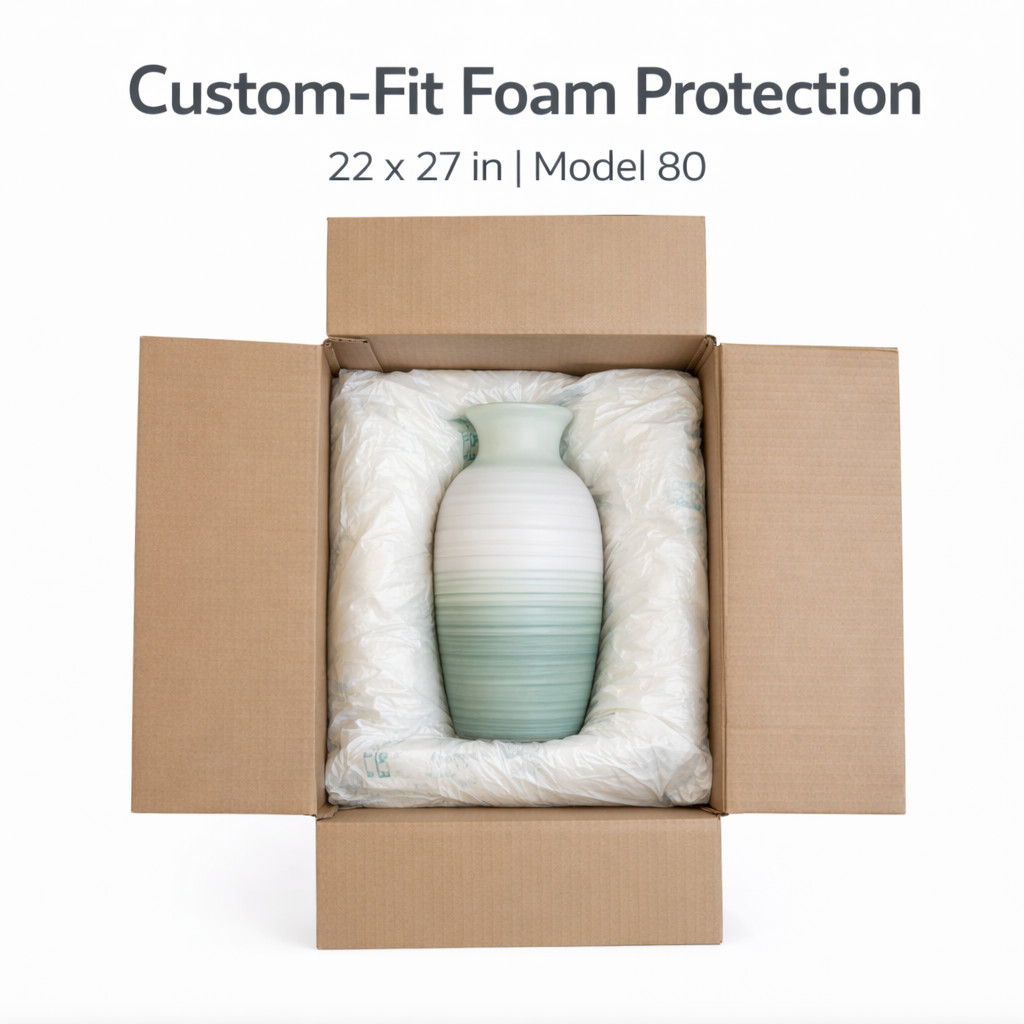 22×27 Expandable Foam Bags Model 80 Fits 18x12x12 Box Room Temp