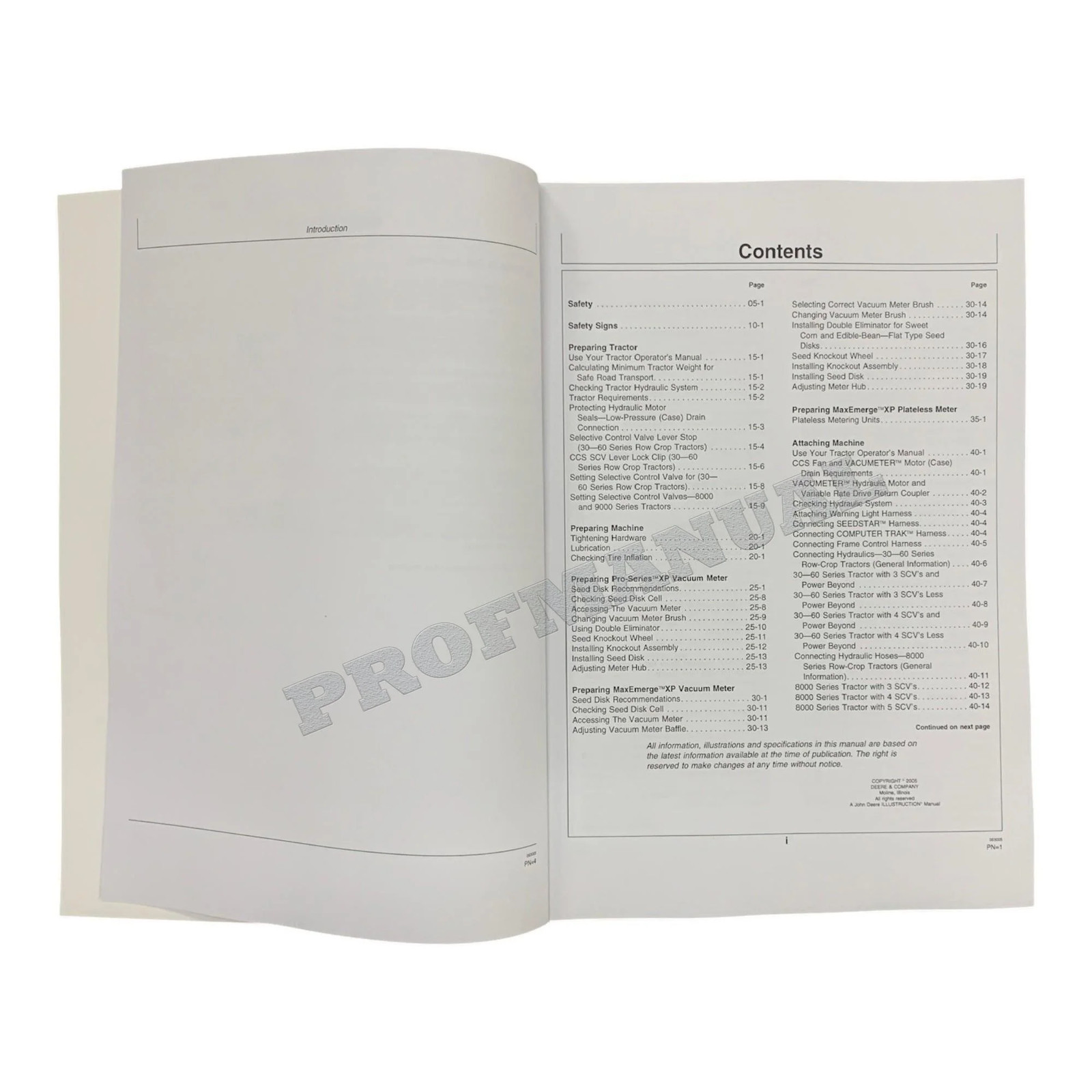 JOHN DEERE DB44 DB58 DB60 DB66 PLANTER OPERATORS MANUAL