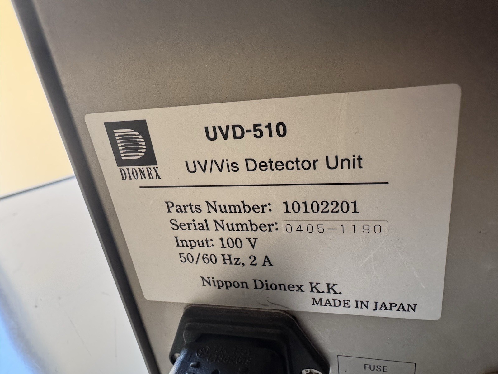 Dionex UVD-510 UV-VIS Detector Read Description