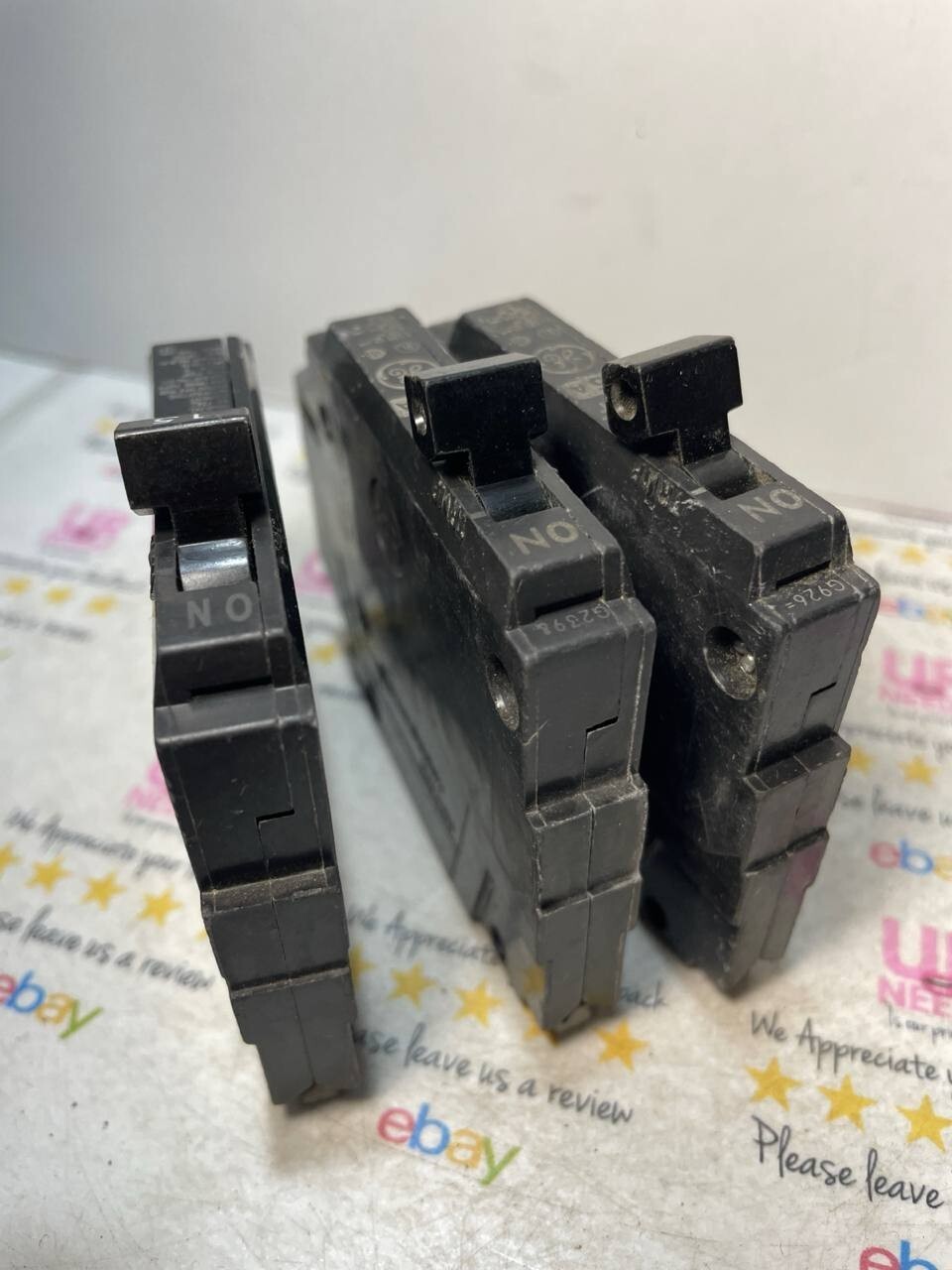 3 GE THQP115 15A 120V 1 POLE TYPE TQP CIRCUIT BREAKER LOT OF 3