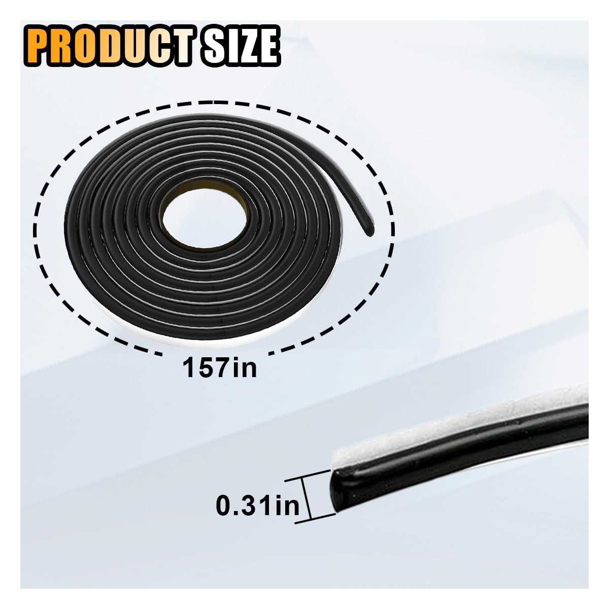 8MM×13Ft Butyl Rubber Sealant Tape, Waterproof Butyl Rope Putty Tape, Headlig…