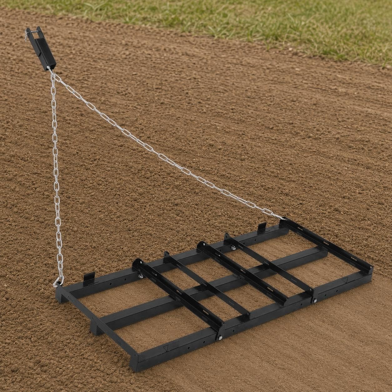4FT Drag Harrow Tow Behind Drag Harrow Driveway Grader Rake & 48-Inch Chain