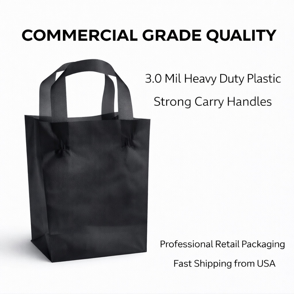 3.0 Mil Frosted Plastic Shopping Bags 8x5x10 Boutique Retail Gift Bags Colors