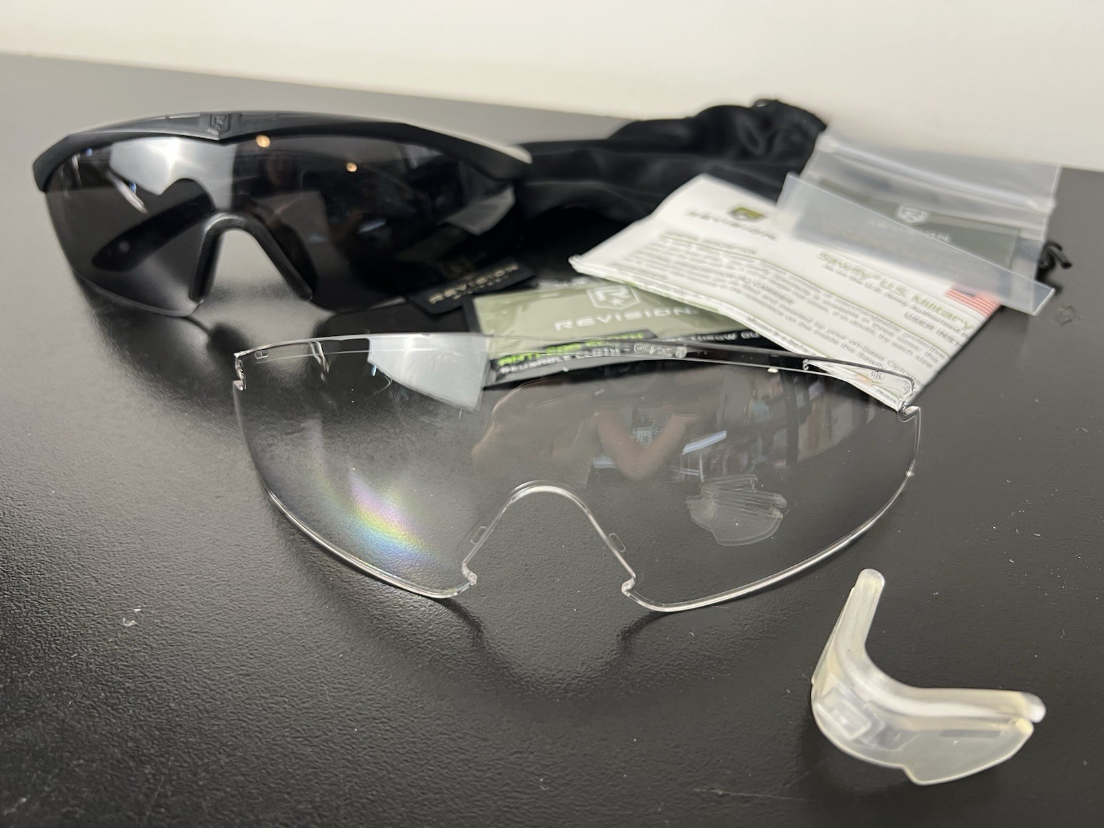 Revision Sawfly U.S. Military Eyewear Deluxe Kit Large Black Clear Smoke Lenses