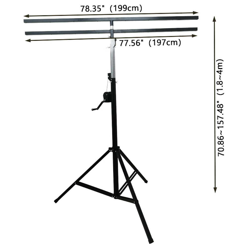 13ft/4m Lighting Crank Stand Manual Light Trussing Stands Height 5.9-13FT