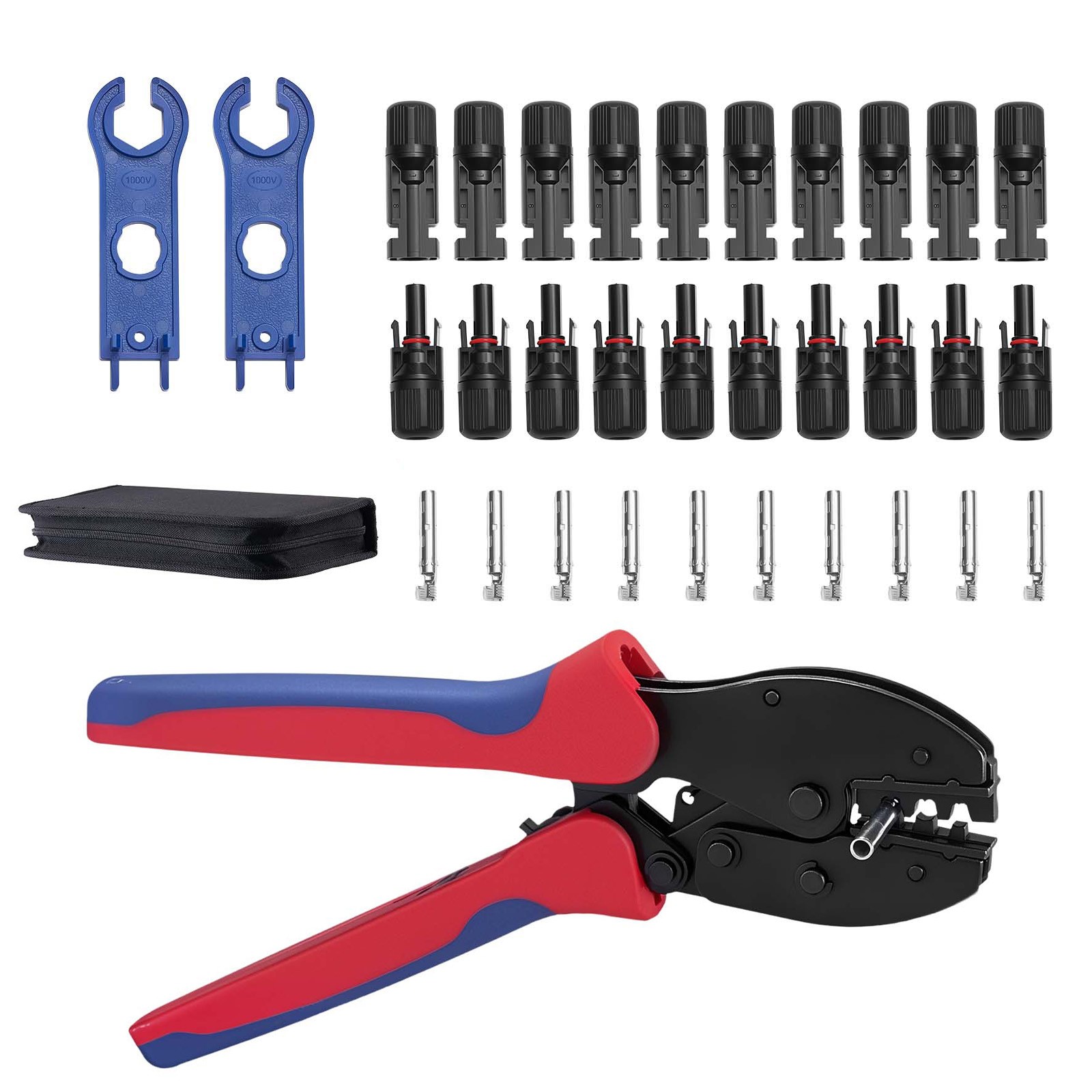 Uimoso Solar Connector Crimping Tool Kit 14-10 AWG with Accessories