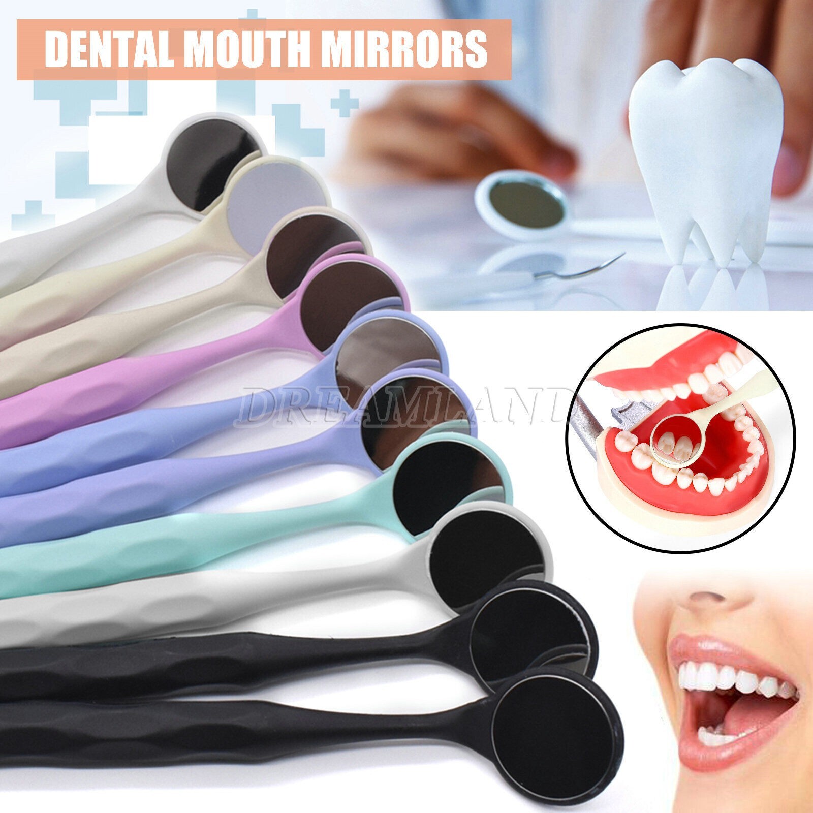 10x Dental Mouth Mirrors Reflector Oral Mirror Autoclavable Double Sided USA