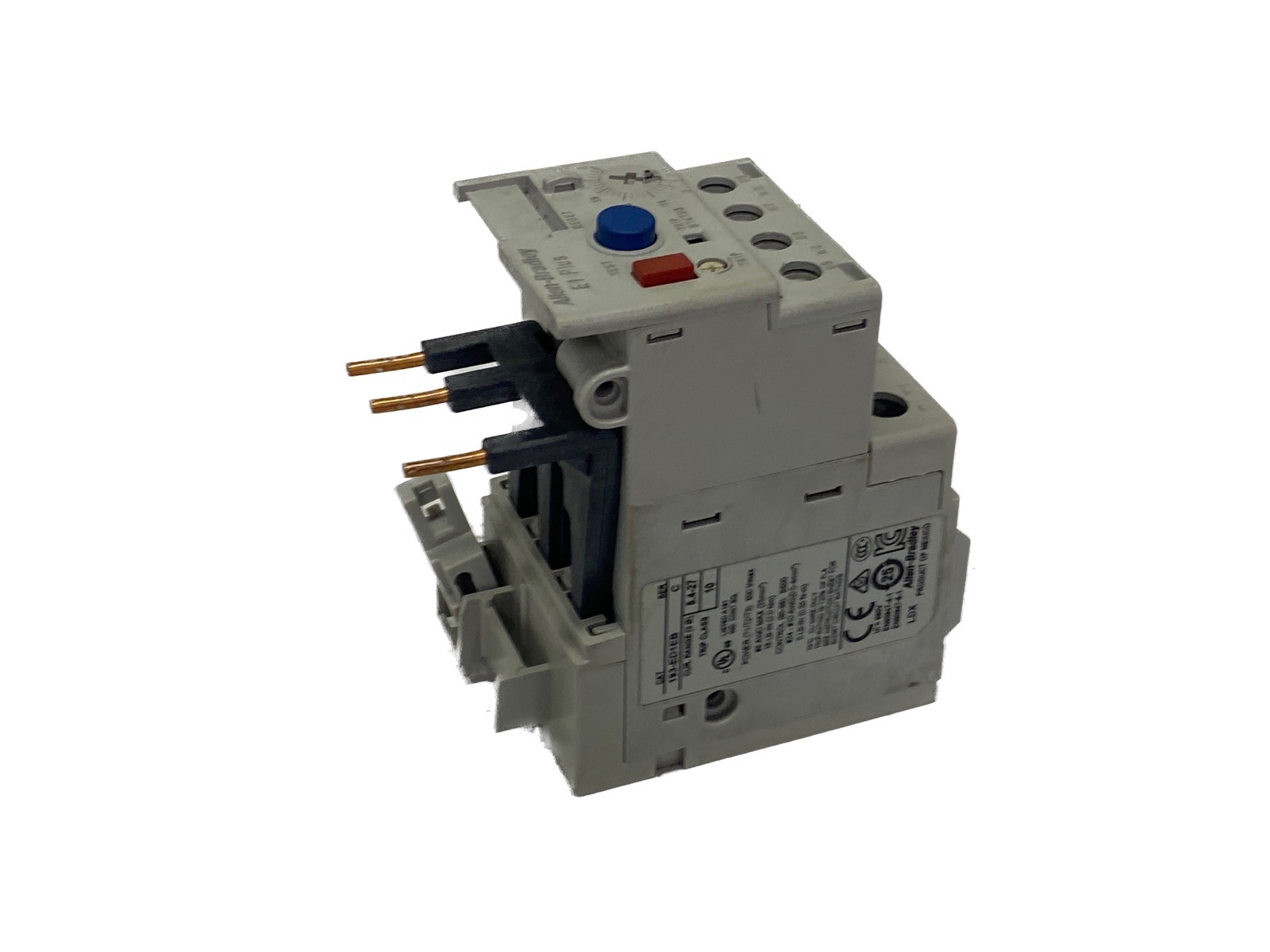 USED Allen Bradley E1 Plus 5.4-27A Class 10 Overload Protection Relay 193-ED1EB