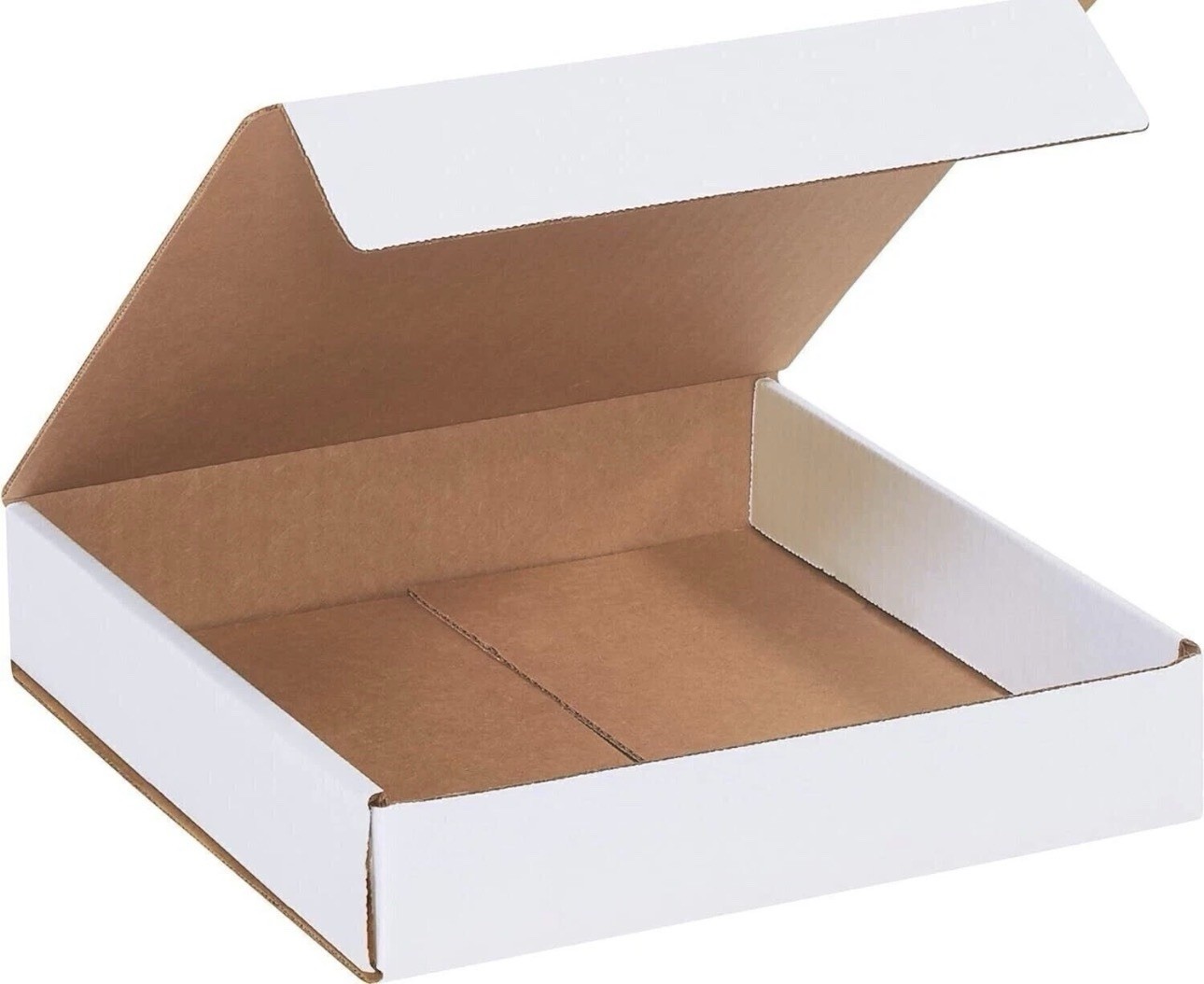50 10″ x 10″ x 2″ White Corrugated Mailers Die Cut Tuck Flap Boxes Free Shipping