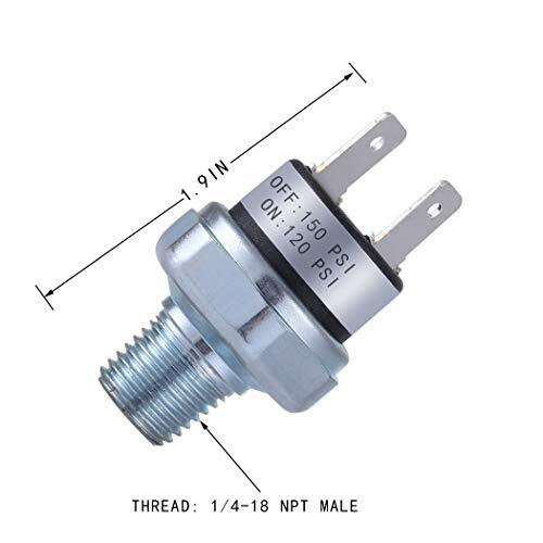 Pressure Switch 120-150 PSI Air Compressor Pressure Switch 1/4″-18 NPT Air