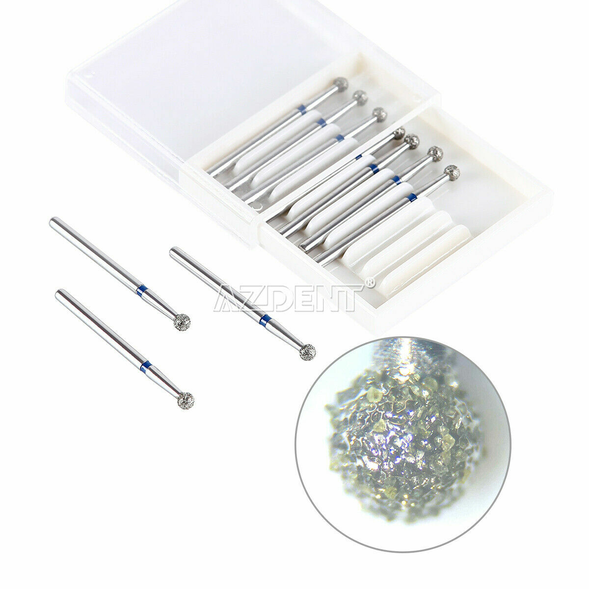 Dental Diamond Bur Ball Round FG XL Green/Coarse,Blue/Super Coarse/Medium,Black