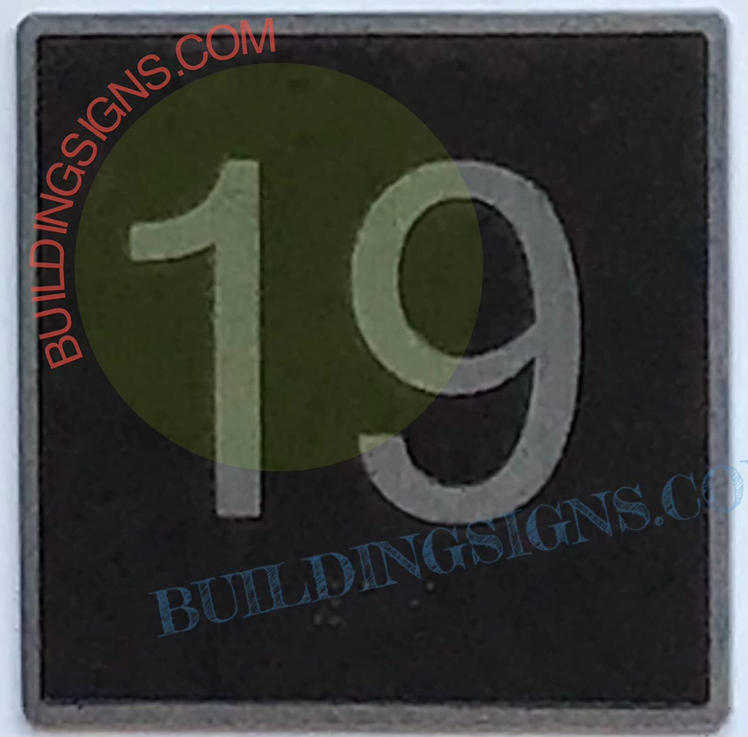 ELEVATOR FLOOR NUMBER 19 SIGN- ELEVATOR JAMB PLATE FLOOR 19 SIGN-REF24-1027