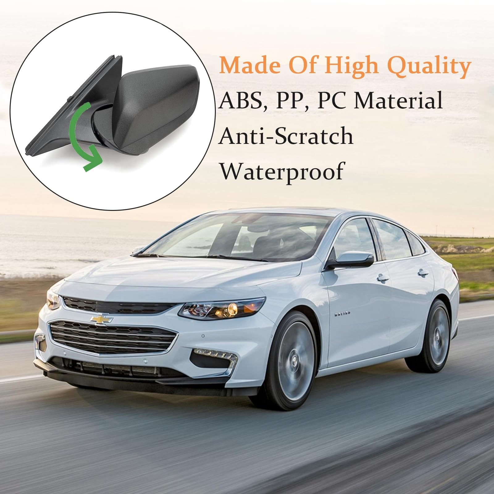 Xiaoyudou 3-Pin Left Driver Side Door Mirror Fit For 2016-2022 Chevy Malibu L