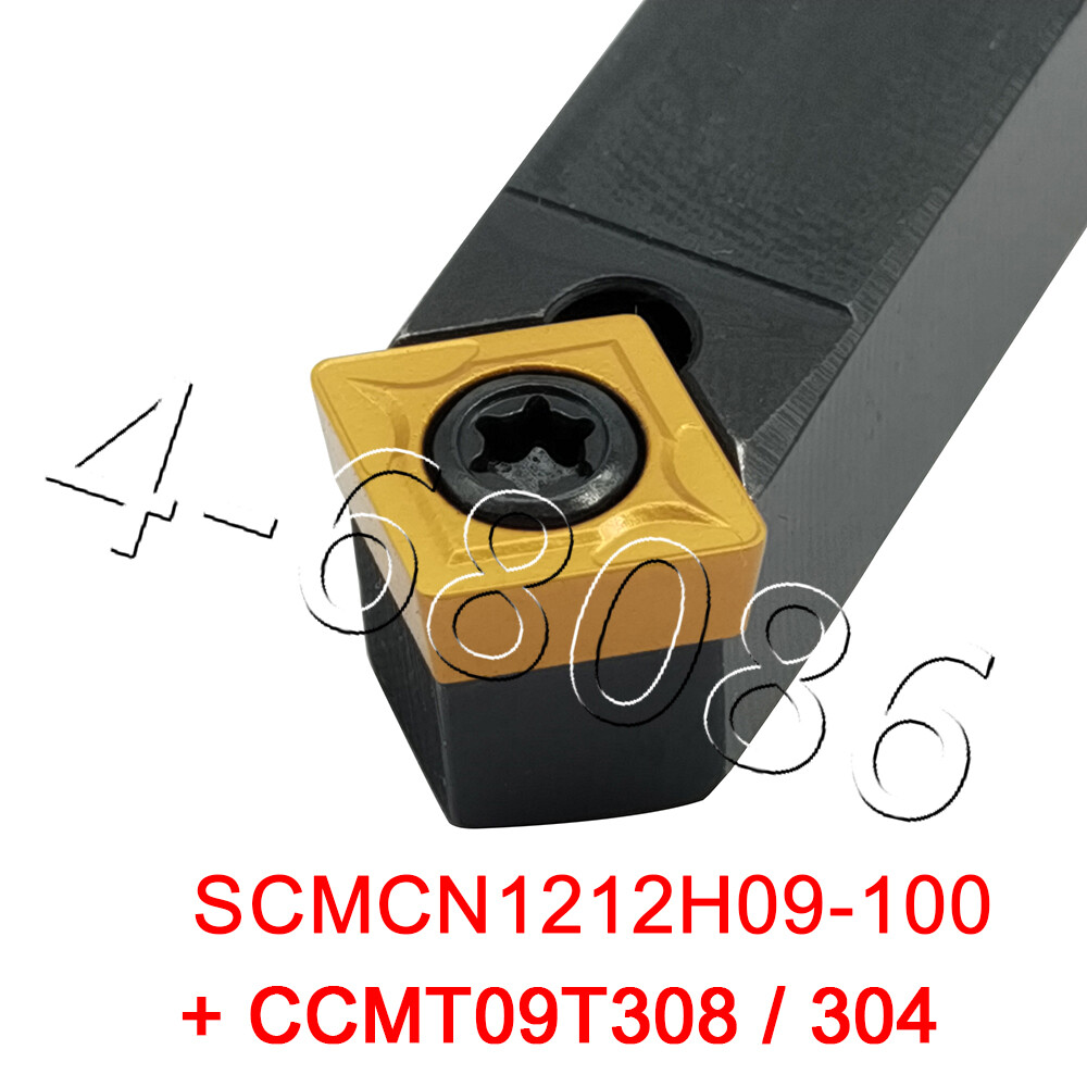 1PC Lathe Turning Tool Holder SCMCN1212H09-100 + 5PC Carbide insert CCMT09T308