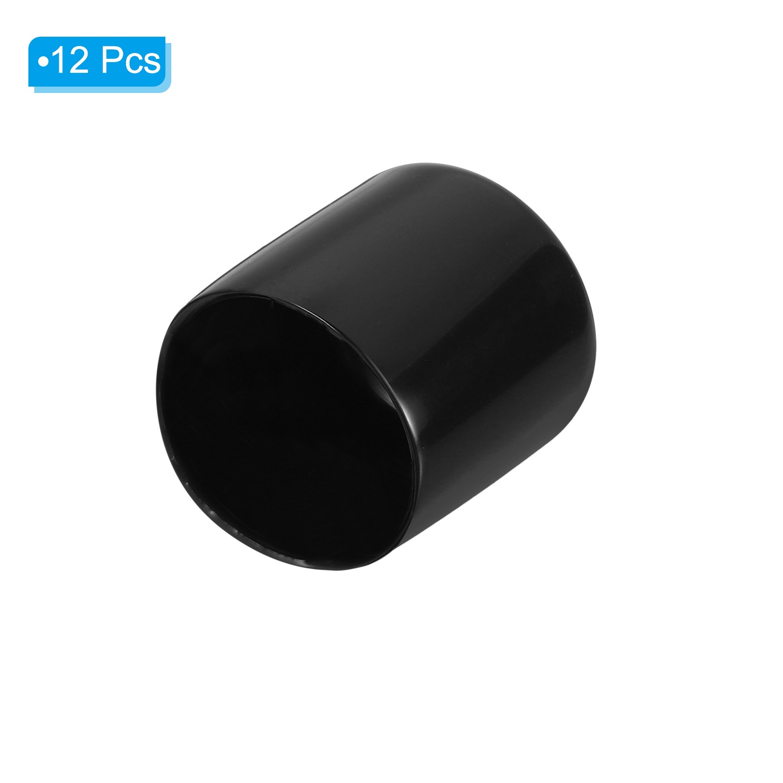 12Pcs 1″ ID Round Rubber End Caps Flexible Rubber Bolt Covers Caps Black