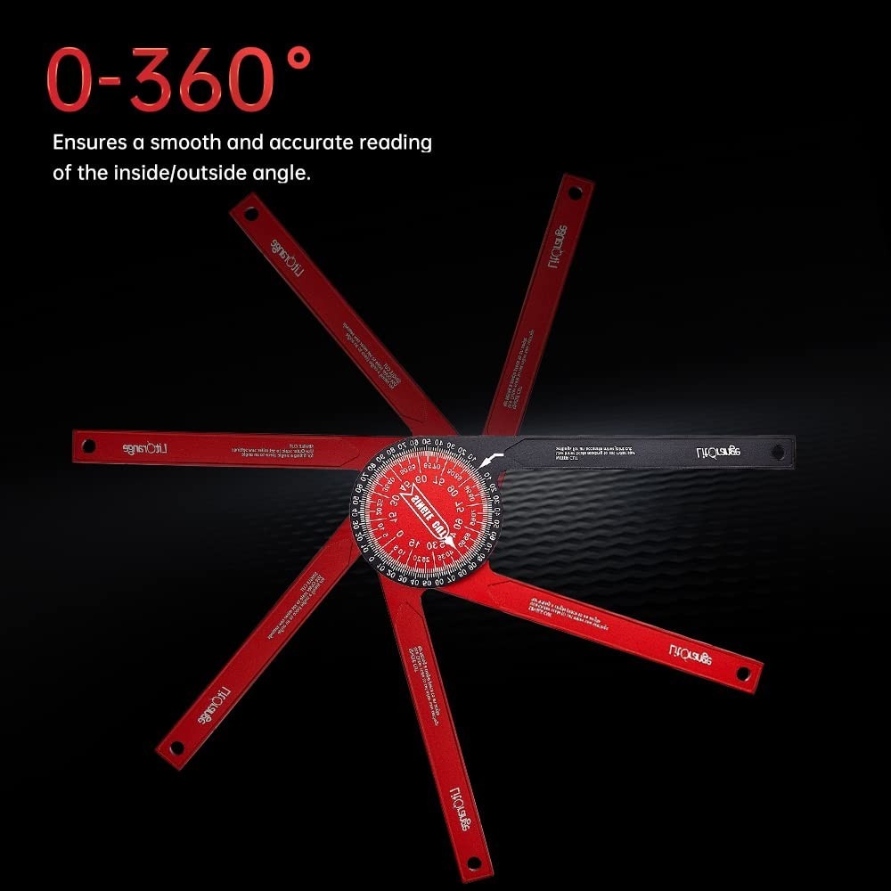 Precision Aluminum Miter Saw Protractor | 8.7″ Angle Finder with Laser Scales fo
