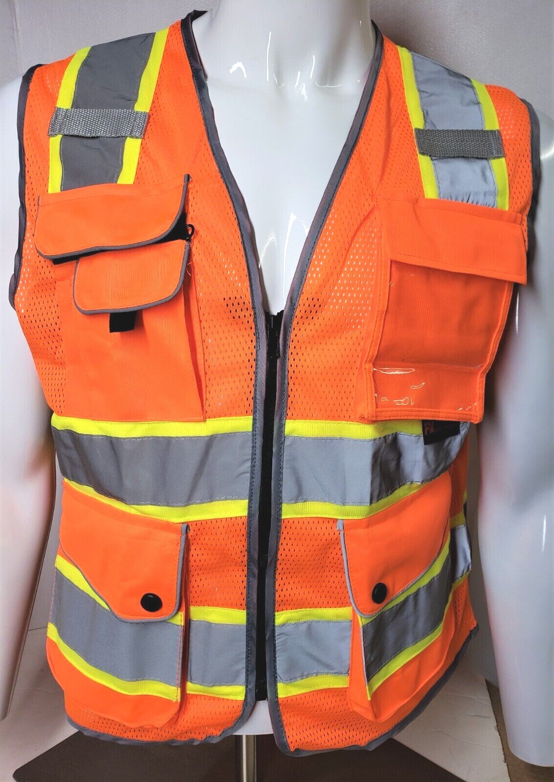 Class 2 Hi Visibility Reflective Orange Safety Vest (Small to 2XL)