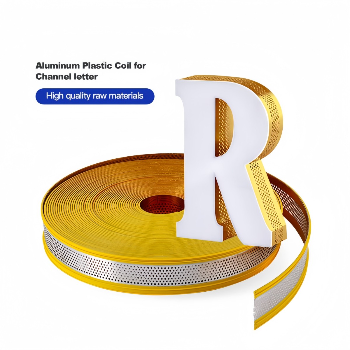 Double-Hemmed Aluminum-Plastic Letter Edge Trim for 3D Sign Letters 108″ / Roll