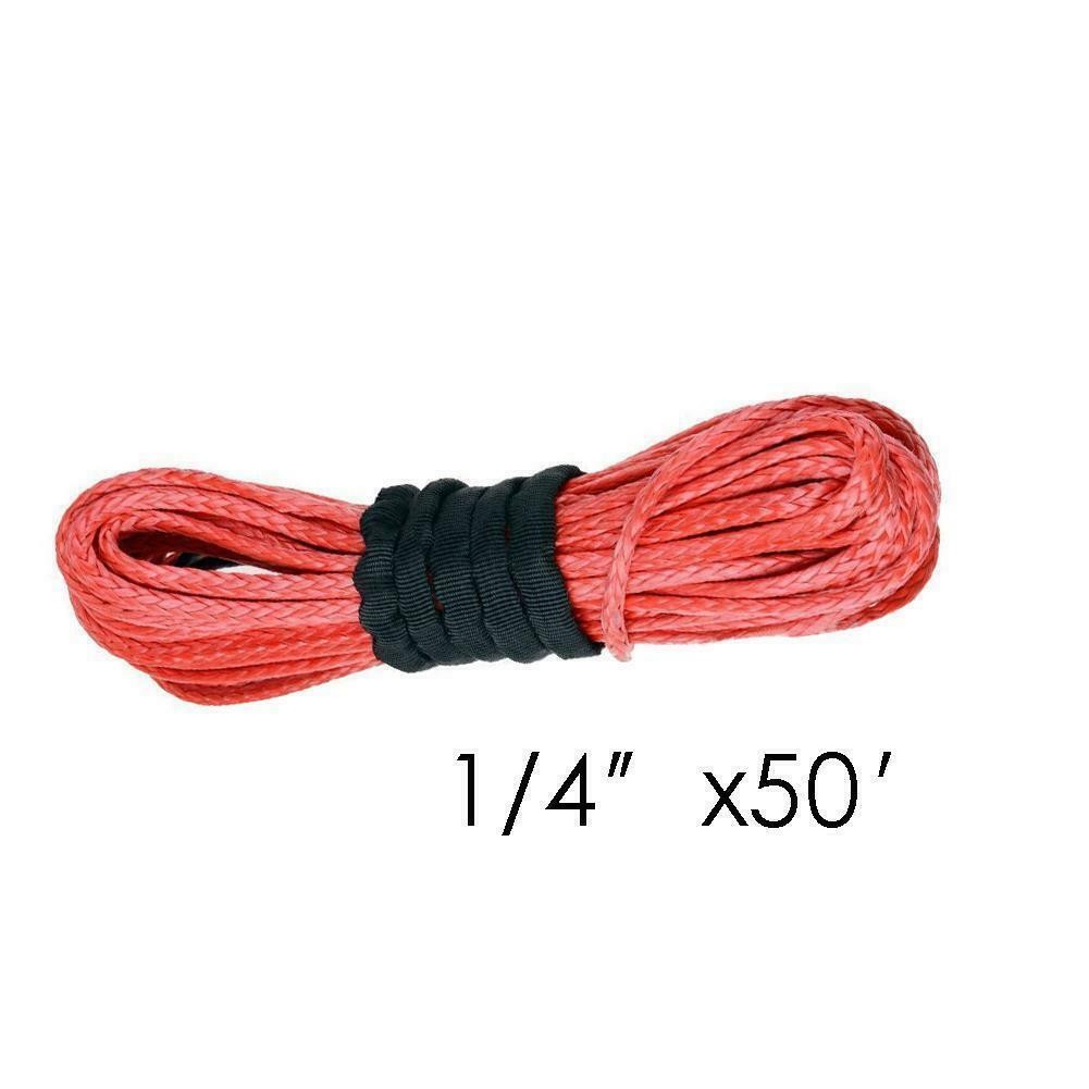 1/4″ 50″ 10000LBS Synthetic Winch Rope Line Recovery Cable SUV ATV UTV w/ Sheath