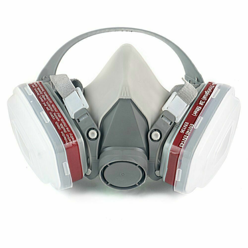 Half Face Respirator Gas Mask Facepiece Spray Painting Safety Glasses For 6200