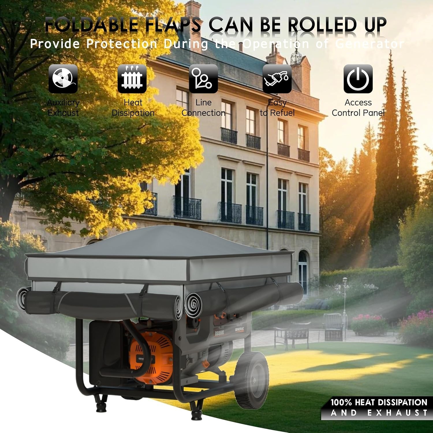 Tent Cover with Bracket,Generator Covers While Running, 38 «x28 » x27 «,Gray…