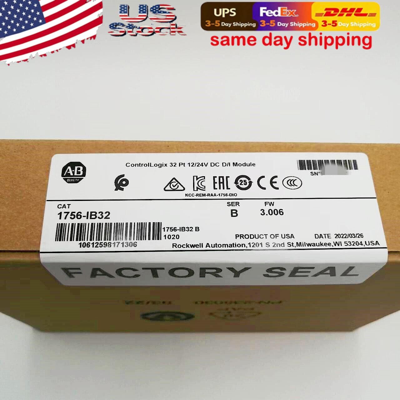 NEW- Allen Bradley 1756-IB32 AB SER B CONTROLOGIX 32 PT DC INPUT MODULE US USA