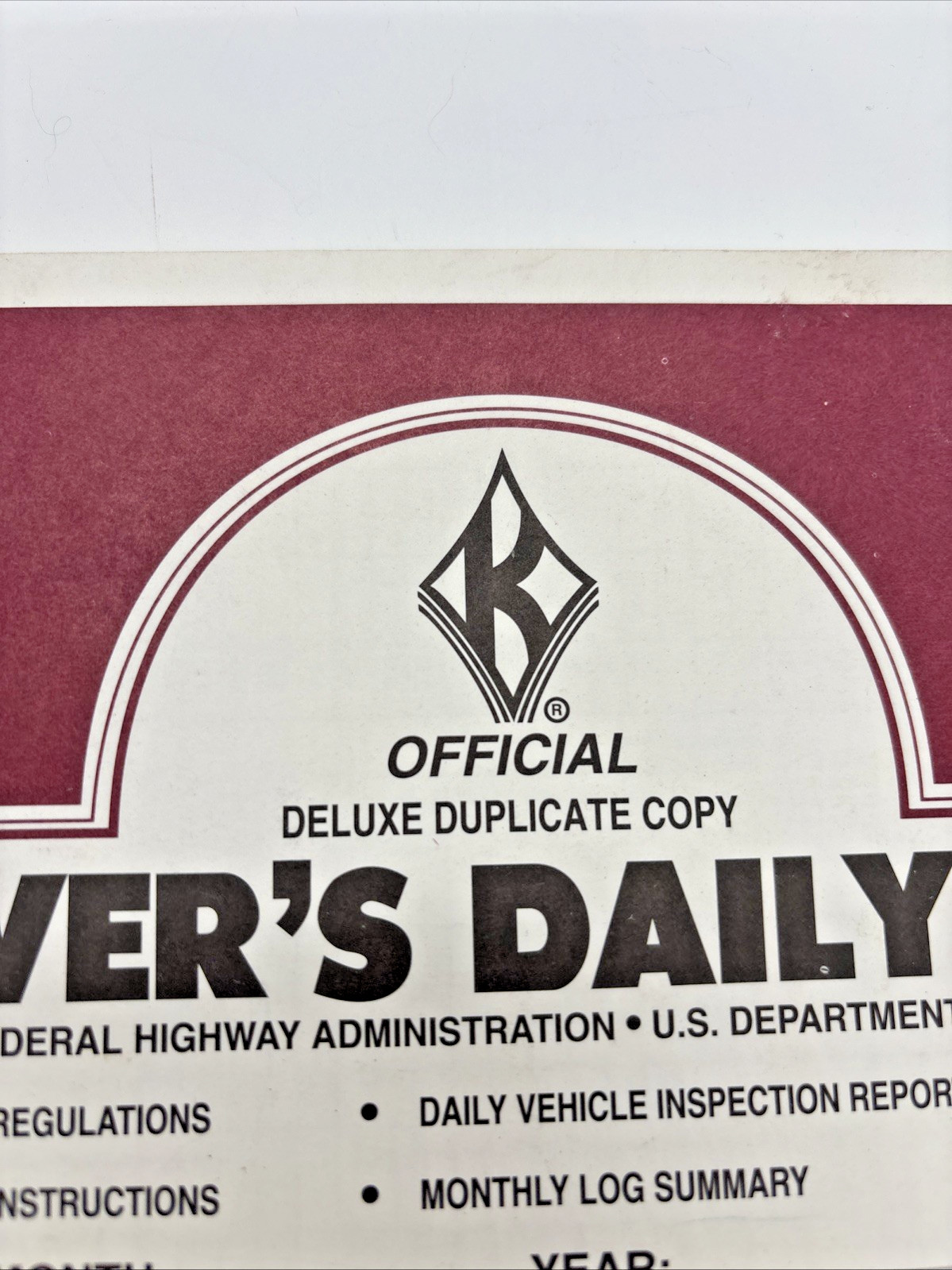 Gordon Trucking Sumner Washington Driver Daily Log Book-UN-USED-FAST SHIPPING