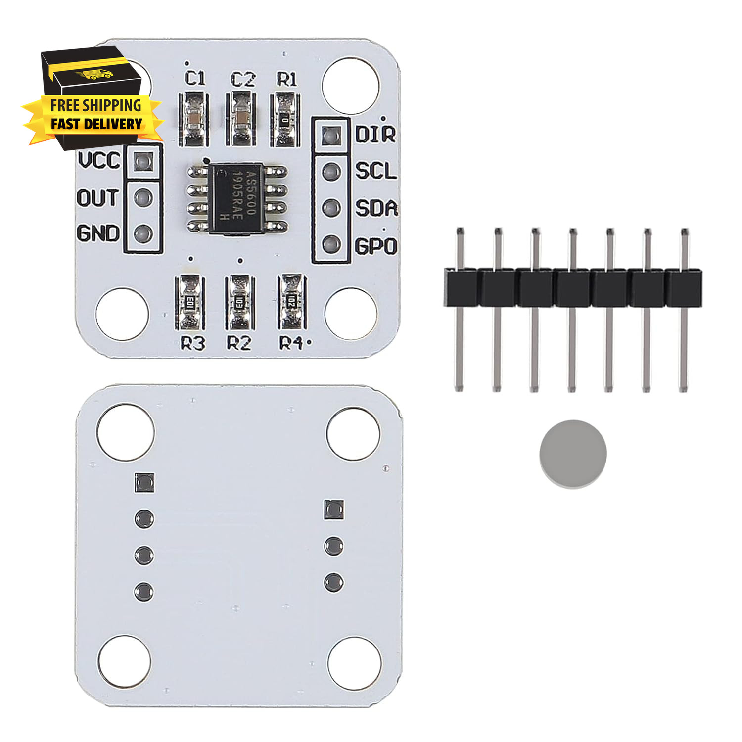 4PCS AS5600 Magnetic Encoder 12Bit High Precision Magnetic Induction Angle Measu