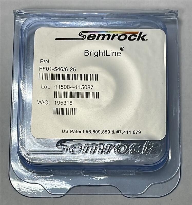 New SEMROCK FF01-546/6-25 BrightLine BANDPASS FILTER Single-Band IDEX FL-004610