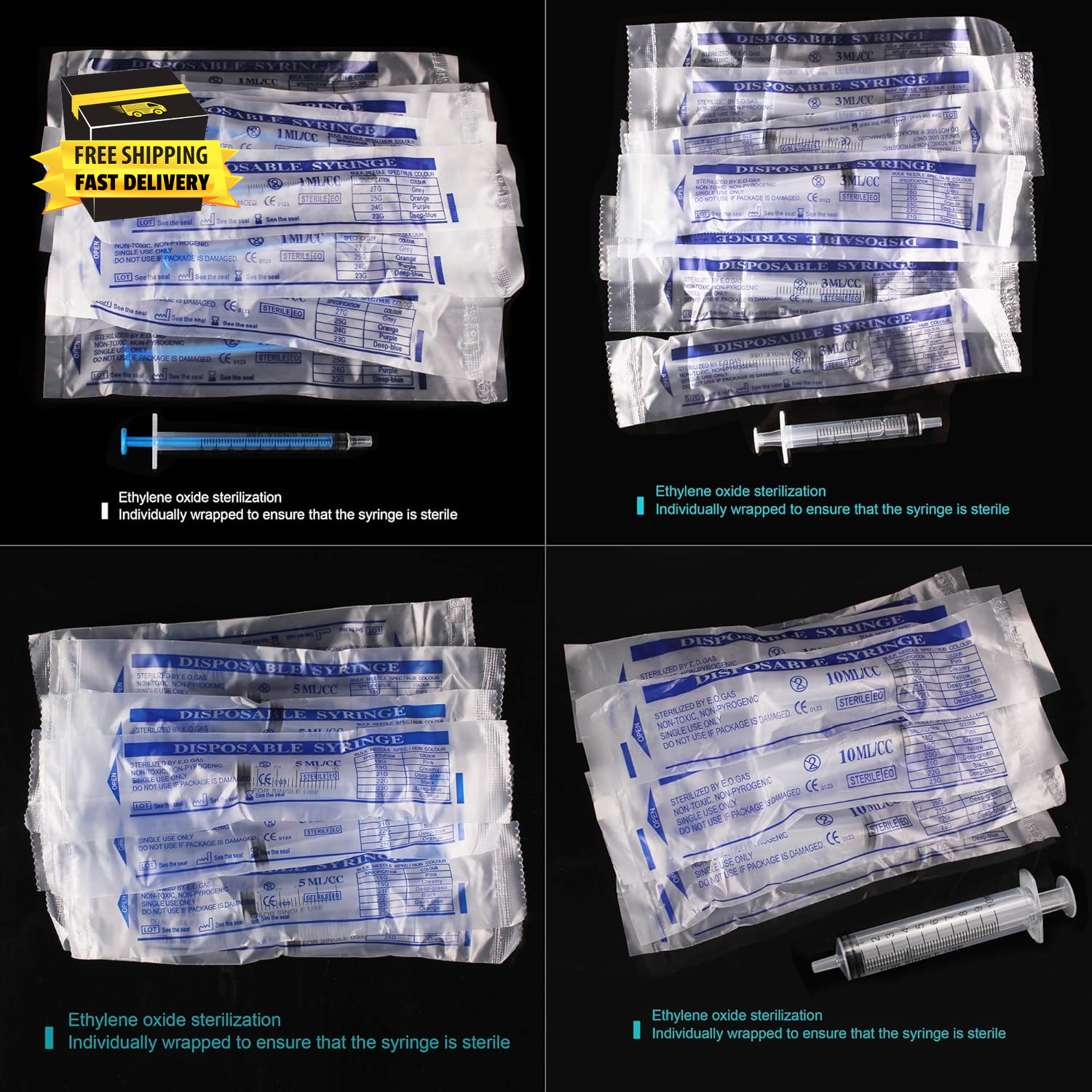 20Pack 1Ml / 3Ml / 5Ml / 10Ml Syringe without Needle – Small Plastic Syringes St