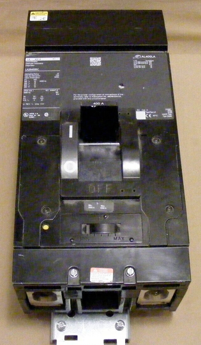 Used Square D LA26400BC 400A 2 Pole (42kAIC @240V) Breaker