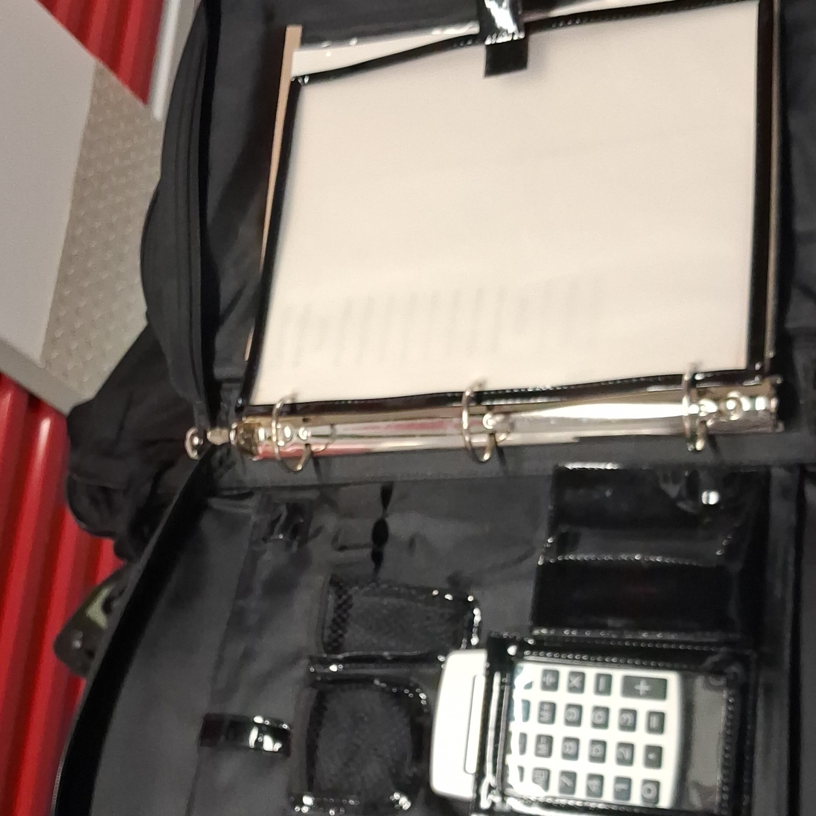 C&G Black Daily Use Binder with Handles, Calculator Holder, Front Insert Pocket