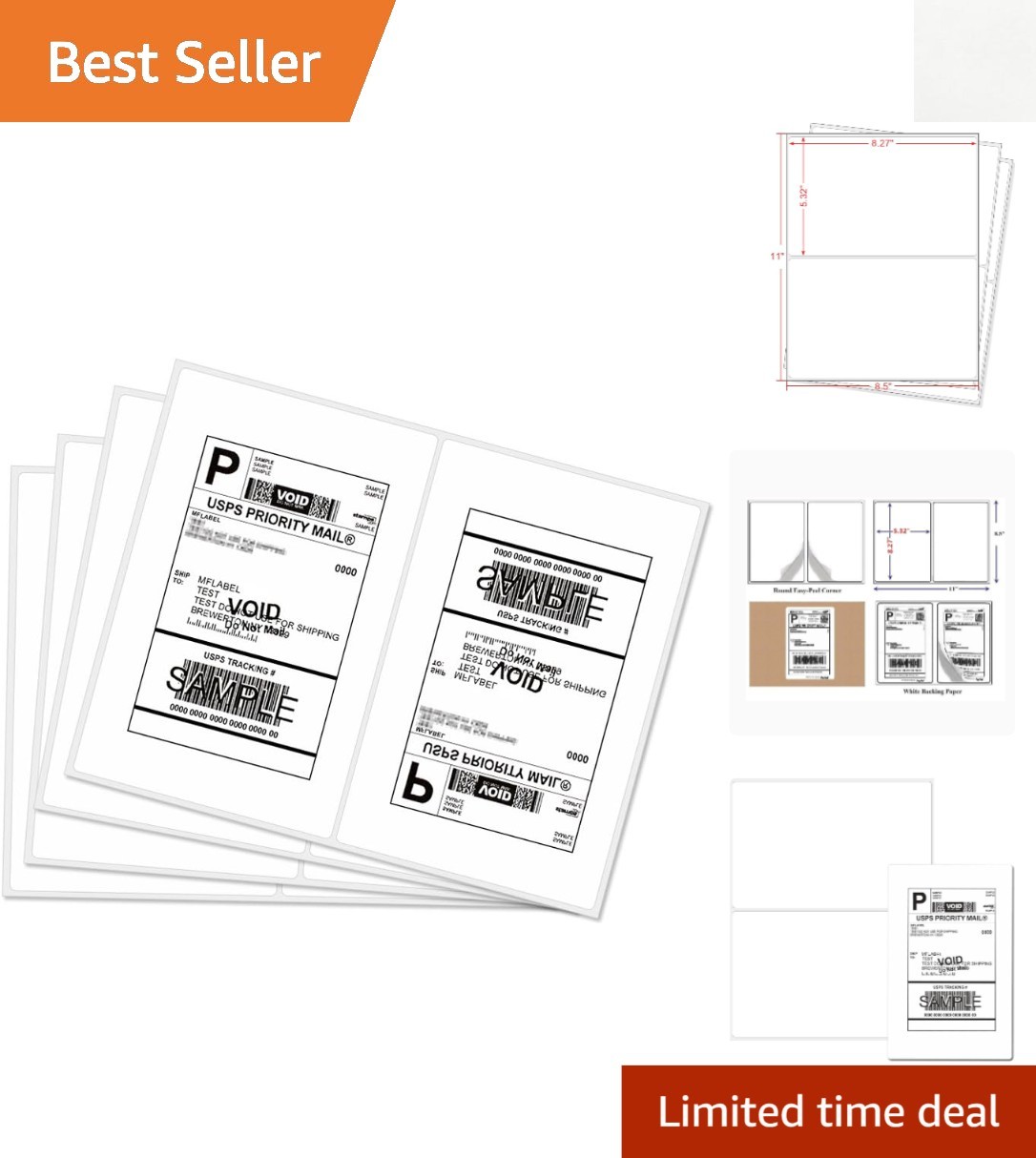 Versatile 200 Count Rounded Corner Shipping Labels – For Laser & Inkjet Use