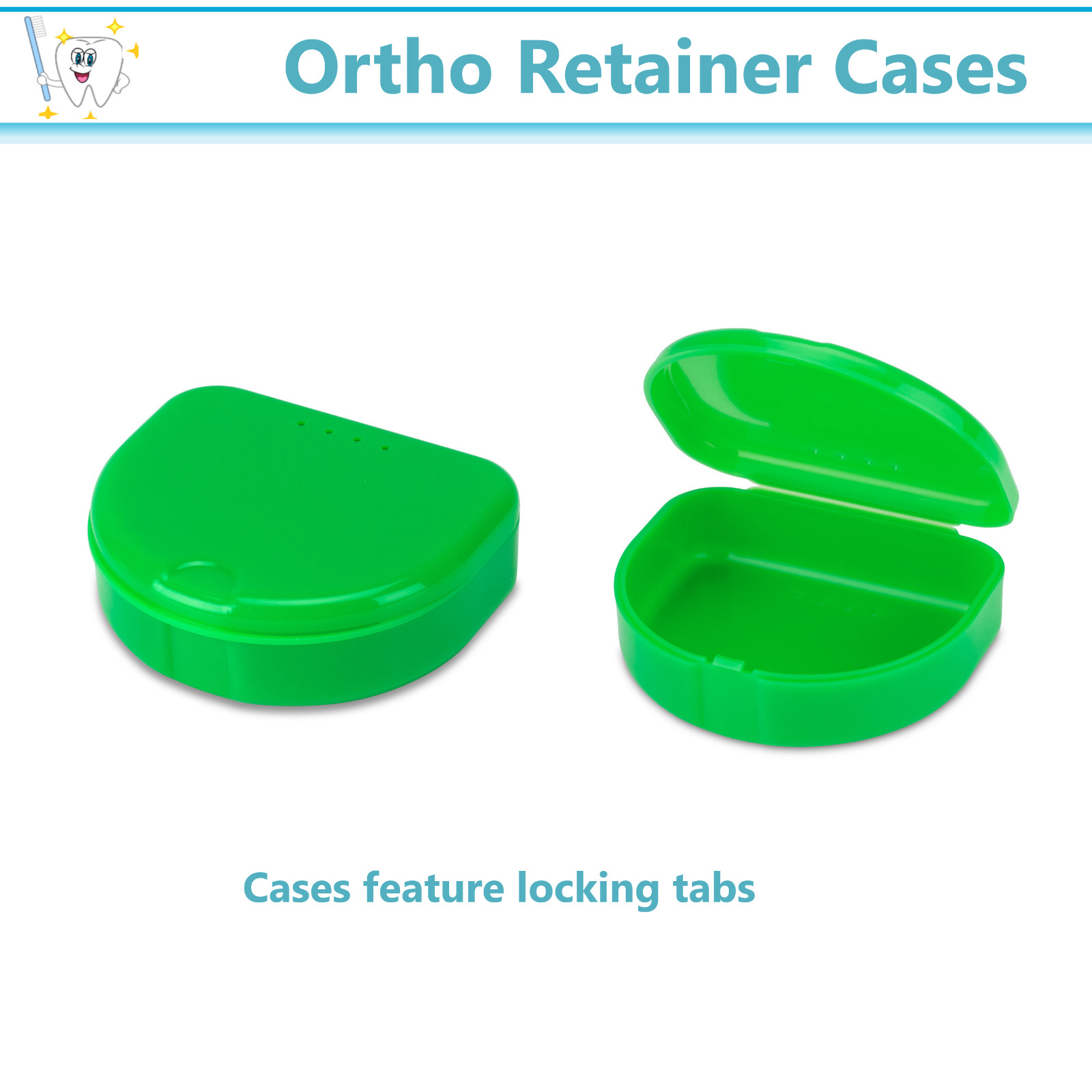 Dental Retainer Box Orthodontic Appliance Guard Snap closure, 1″ Assorted 100/Cs