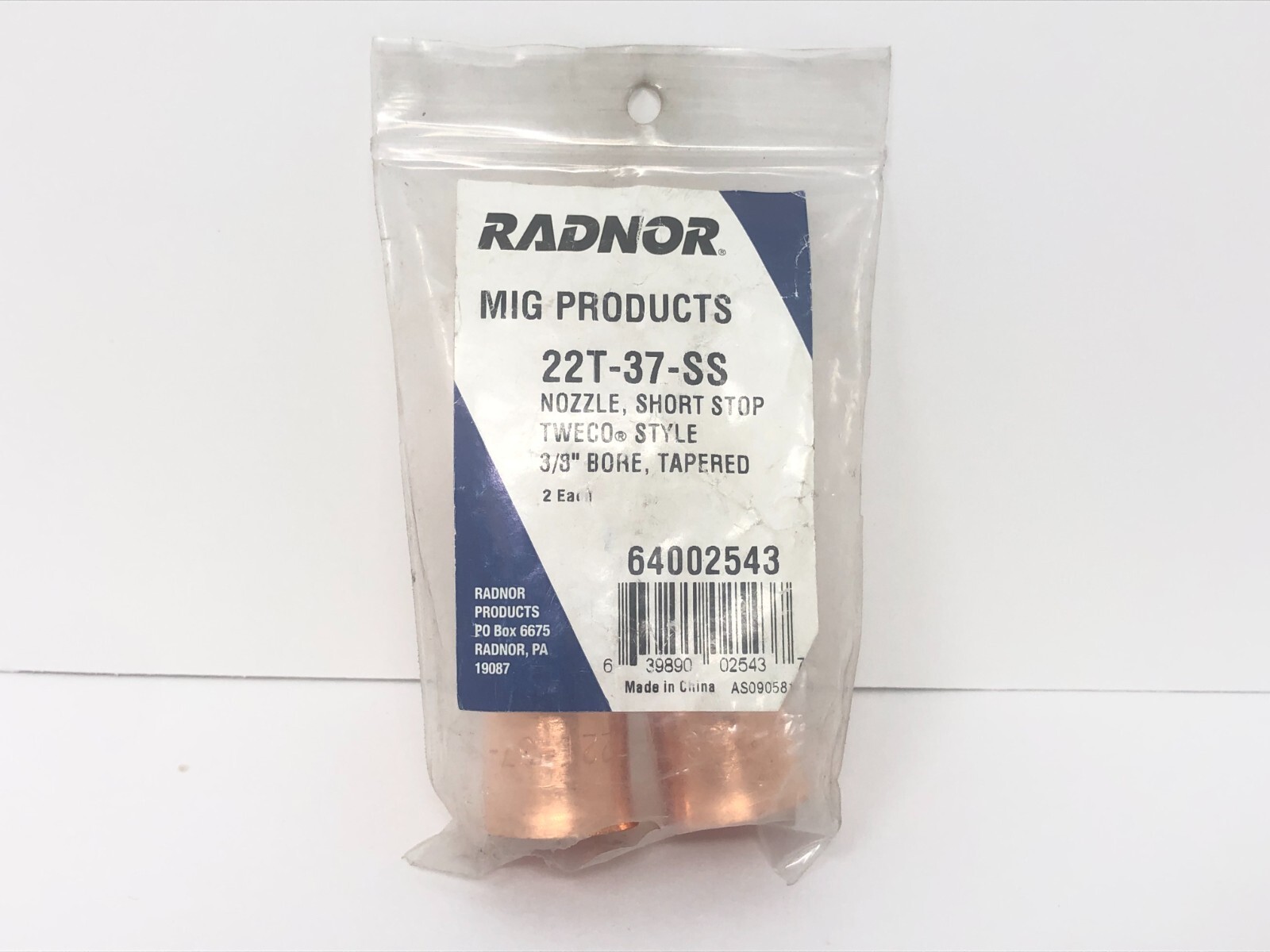 Radnor 64002543 Short Stop 3.015″ 0.375″ Bore 22 Series Nozzle