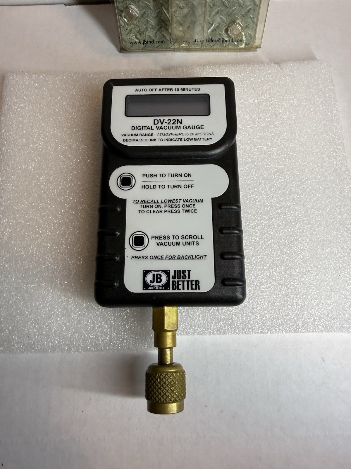OEM JB, Just Better Industries Part # DV-22N Digital Vacuum Gauge