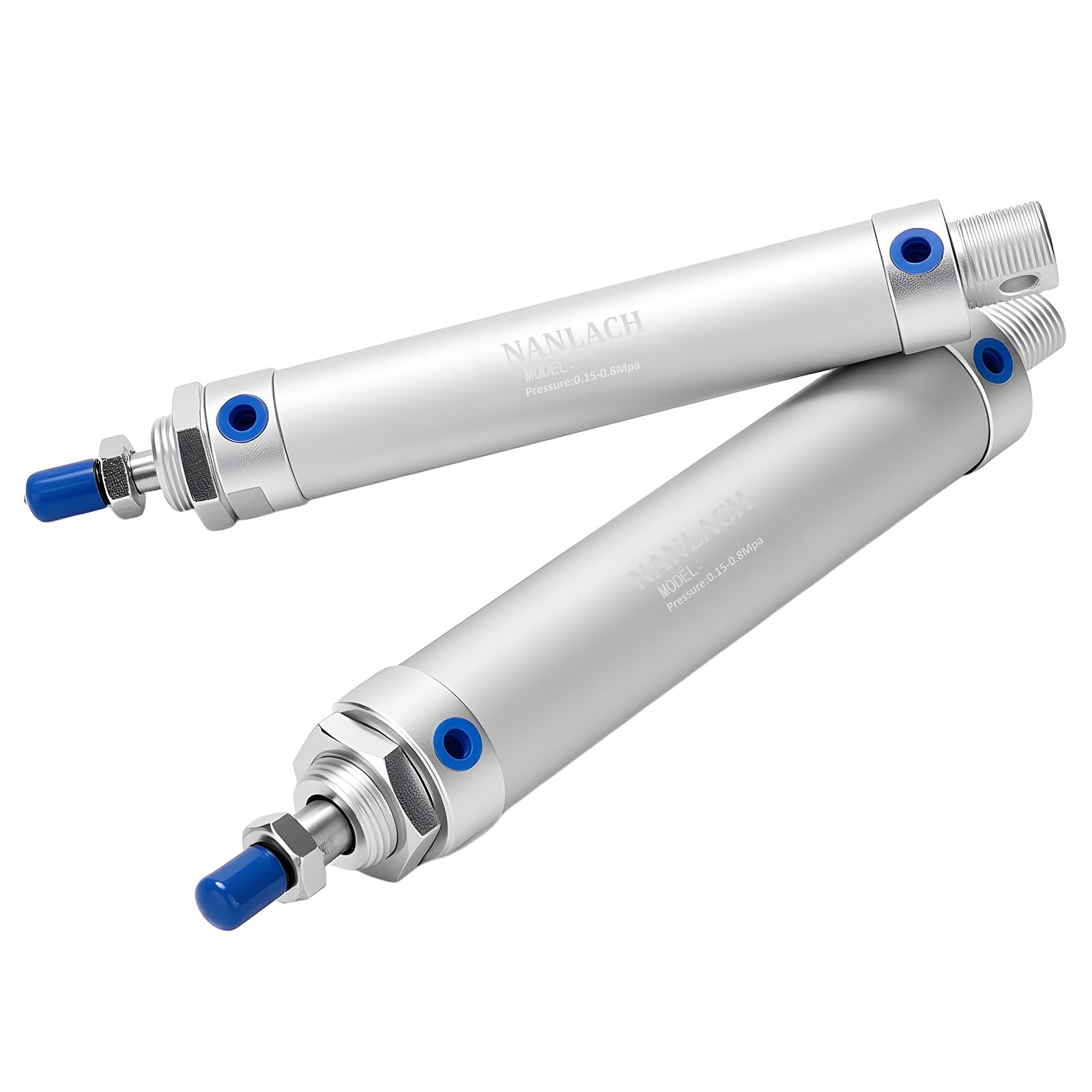 Pneumatic Air Cylinder Double Action 32mm Bore 200mm Stroke 2Pcs 8mm Fitting