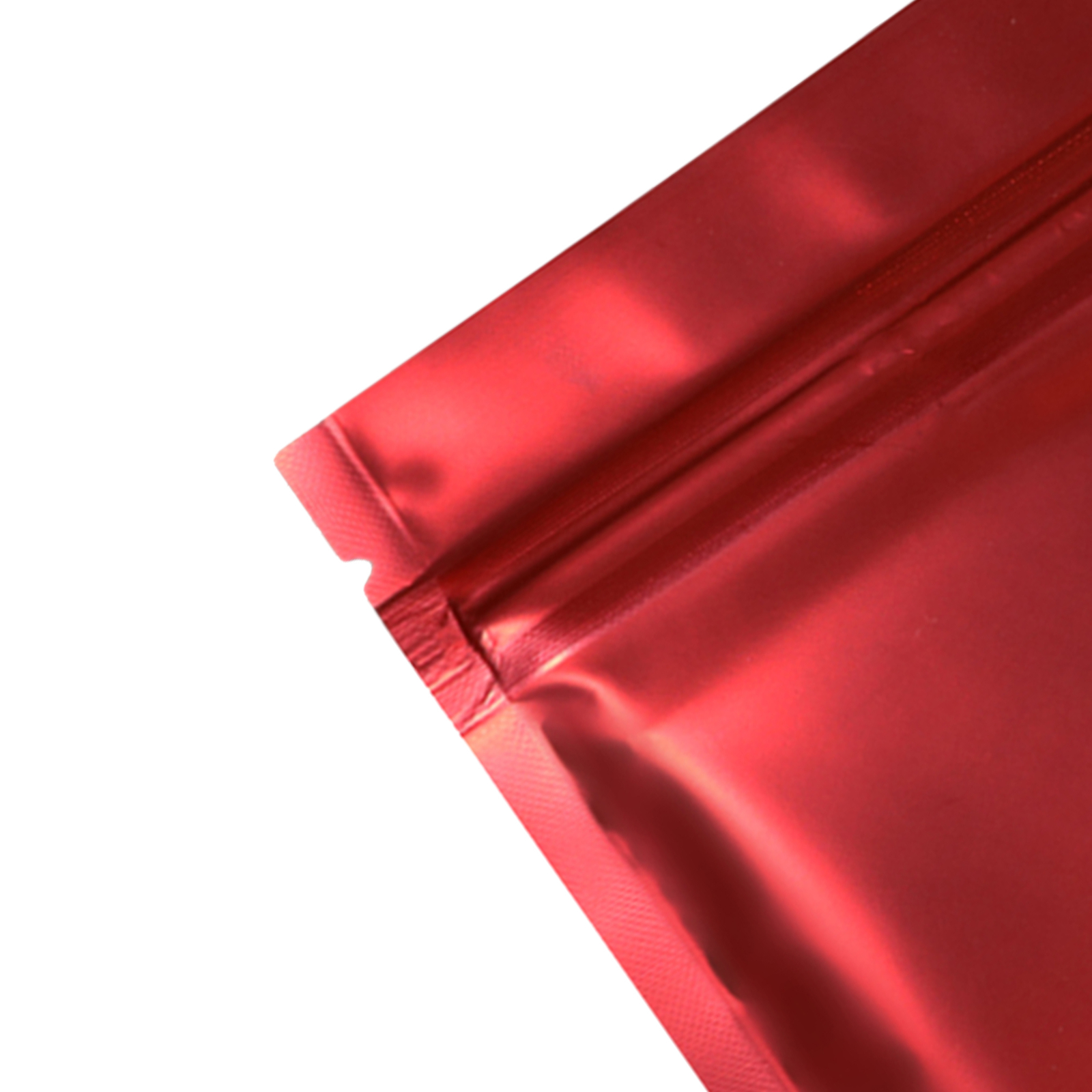 Flat Red Metallic Mylar Foil Zipper Seal Resealable Bags Smell Proof Pouch