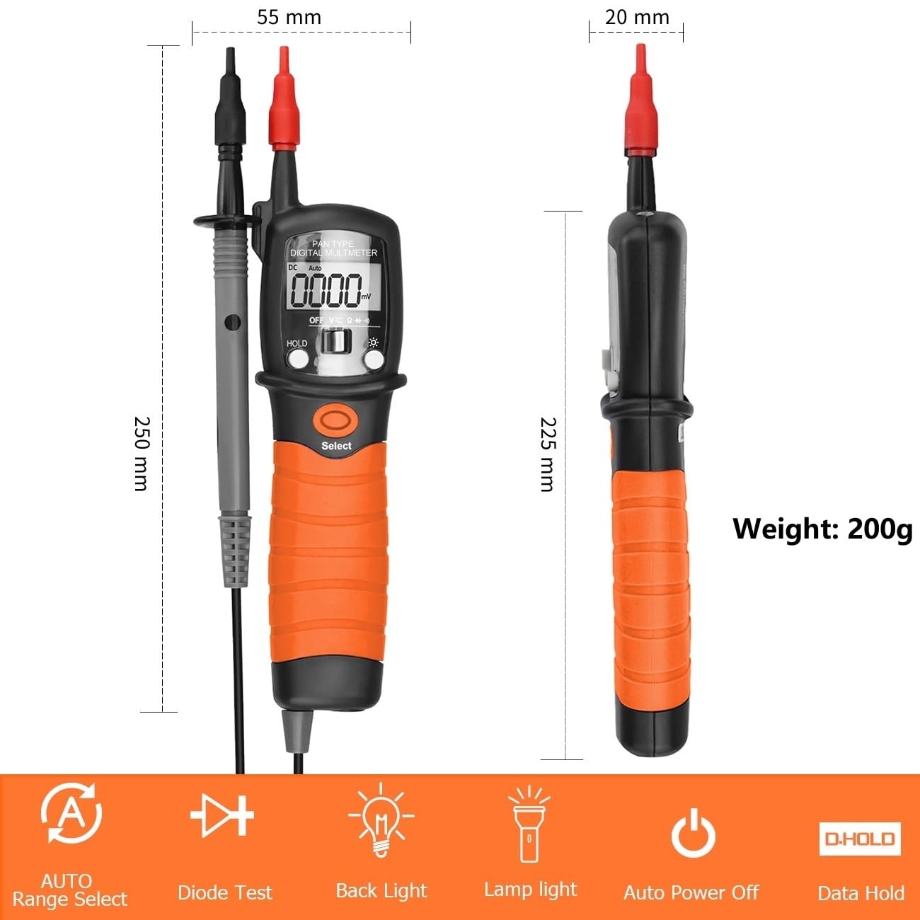Pen Voltmeter Multimeter, 600V AC/DC Voltage Tester, Resistance 20MΩ Ohm Mete…