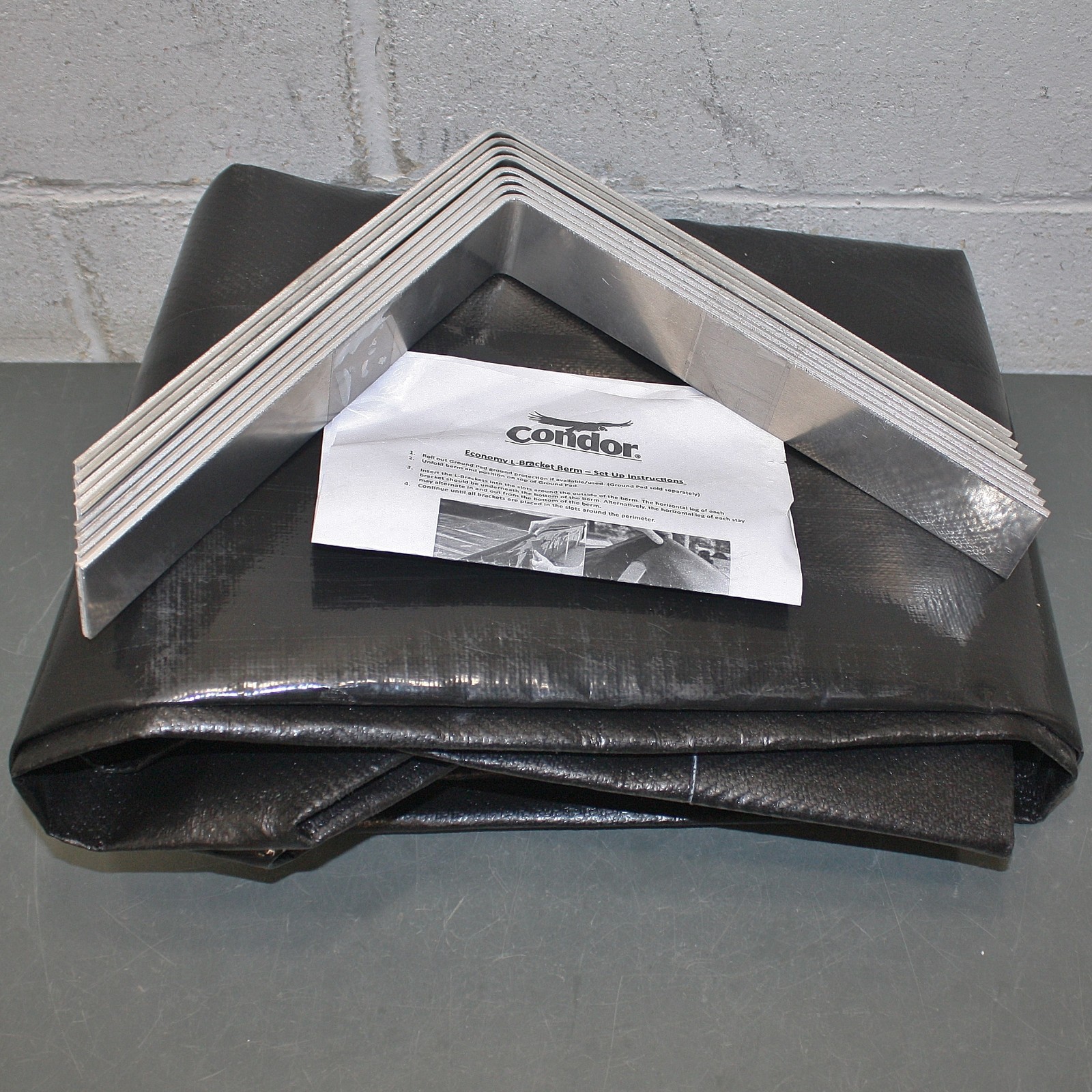 Condor Spill Containment Berm BD-44-AL-L-C, 4ft x 4ft x 12″, 119 Gallon, 40 mil