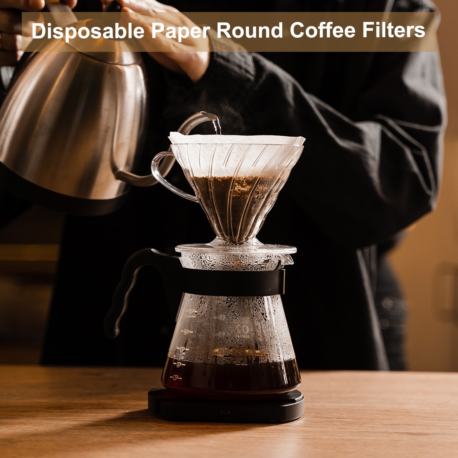 400 Count 2.3″ Disposable Paper Percolator Coffee Filters Wood Fiber Brown