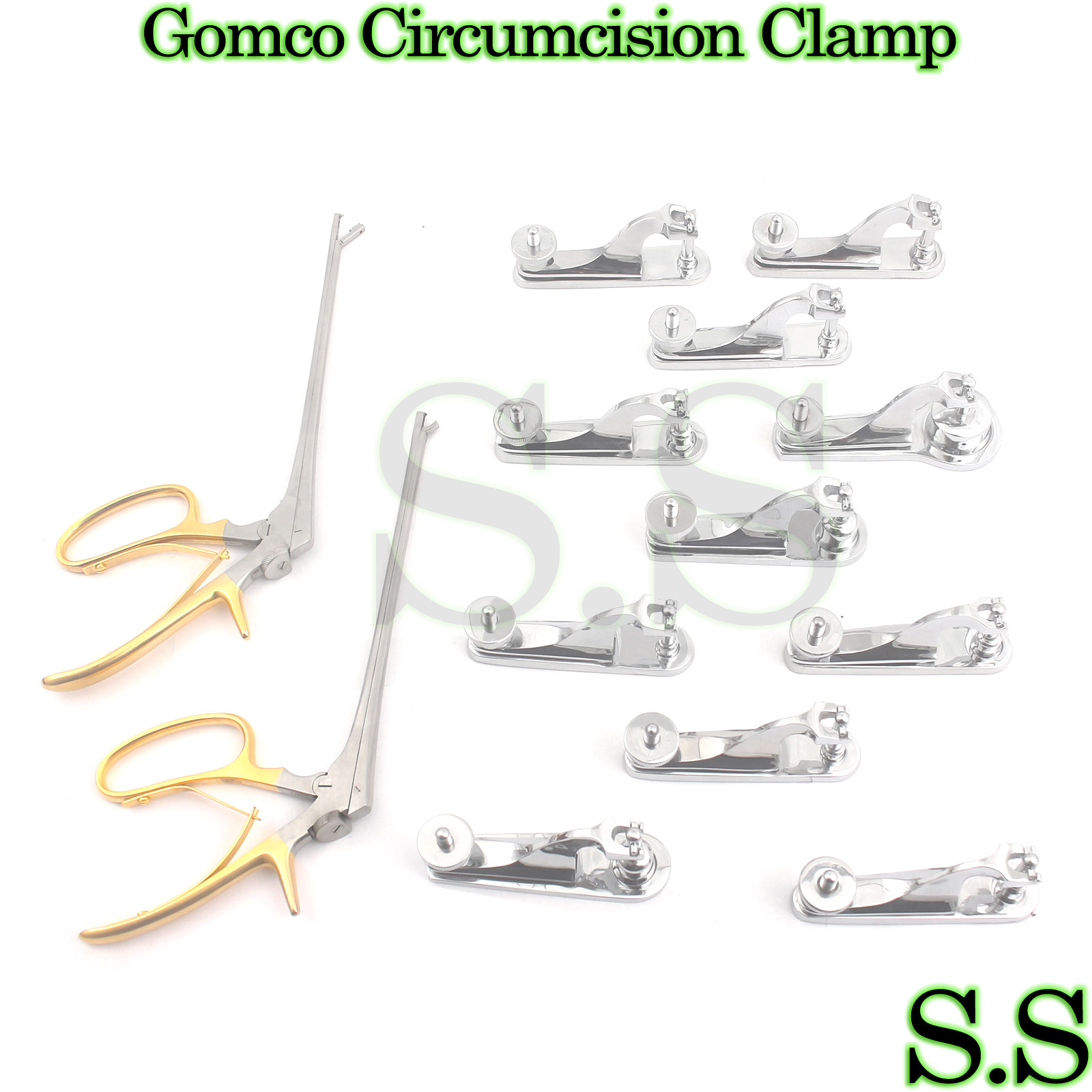 13 Pc GOMCO CIRCUMCISION CLAMP 1.1 1.3 1.45 1.5 1.6 2.1 3.2 cm Tischler biopsy